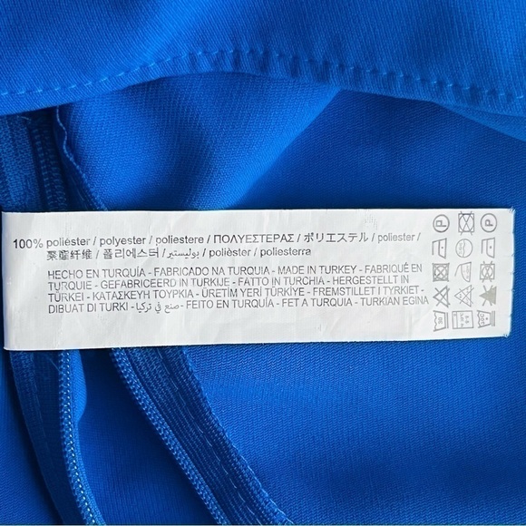 ZARA electric blue front crossover cropped blouse long sleeve keyhole size XS - Picture 12 of 15